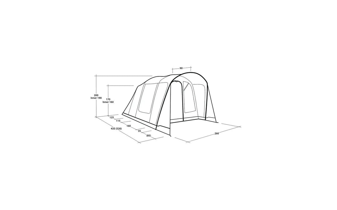 Outwell Monterey 4 Air aufblasbares Familienzelt für 4 Personen - Boatcamper