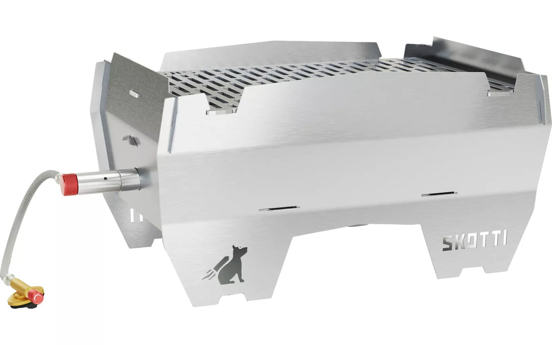 Skotti mobiler Gasgrill / Kohlegrill inklusive Tragetasche und Gasschlauch