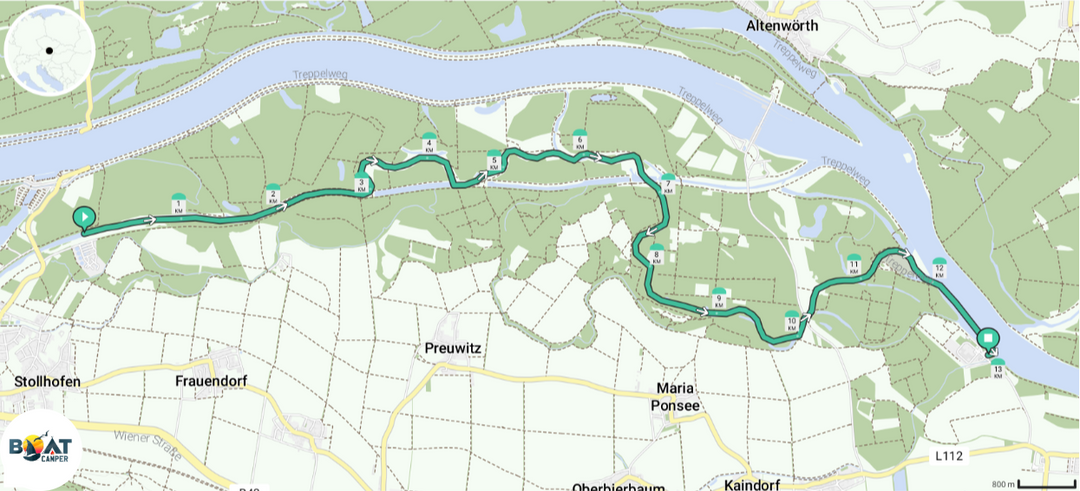 Traisen - Paddeltour durch die Donauauen (sehr beliebt) - Boatcamper
