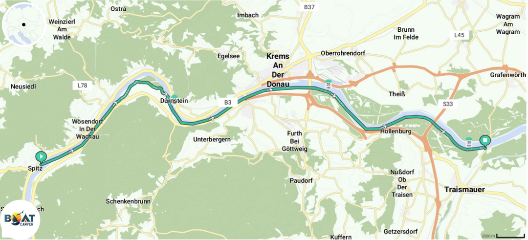 Wachau IV - Die große Wachaurunde - Boatcamper