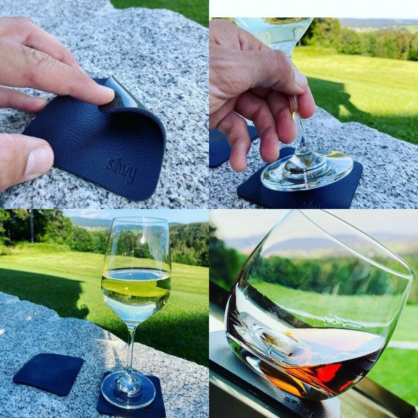 2 x Magnet-Kristallgläser WEIN (0,25 l) + 2 x Metall-Nano-Gel-Pads - Boatcamper